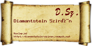 Diamantstein Szirén névjegykártya